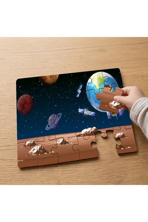 Solar System - 24 Piece Wooden Children's Puzzle with Planets Design Mpk1082