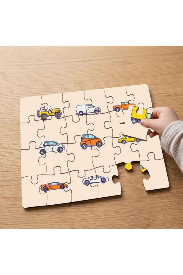 Object Concept - Cars Designed 24 Piece Wooden Children's Puzzle Mpk1181