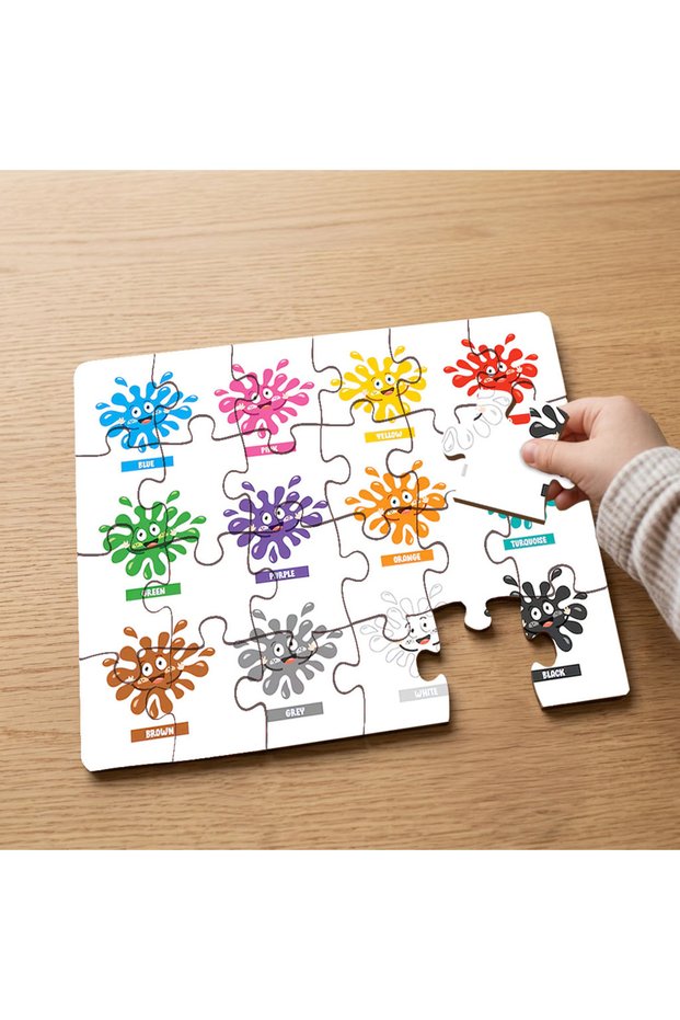 I'M Learning Colors Designed 24 Piece Wooden Children's Puzzle Mpk0262