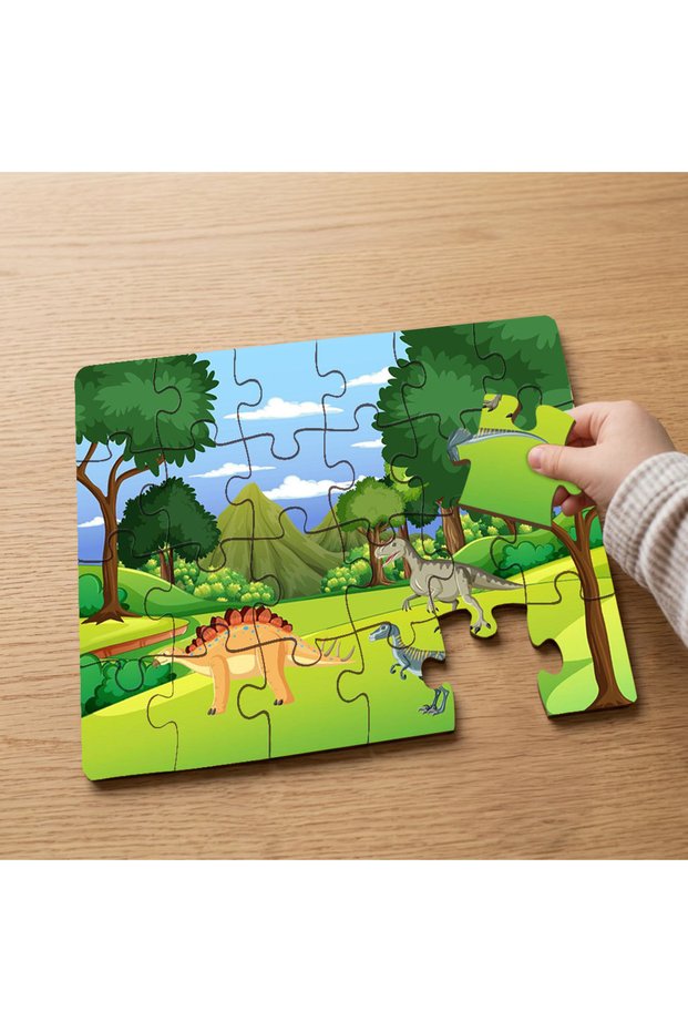 24 Piece Wooden Children's Puzzle with Dinosaur World Design Mpk0999