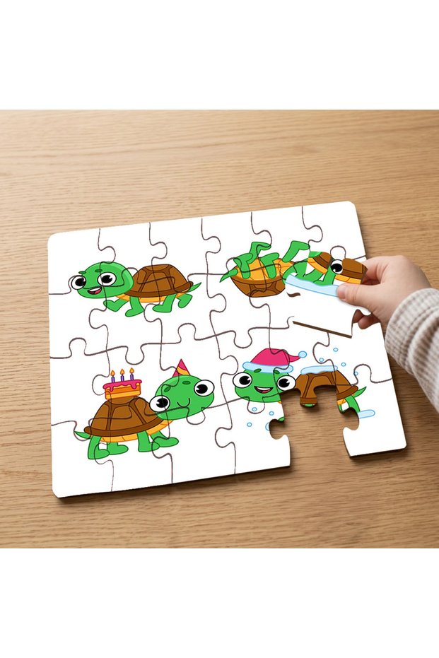 24 Piece Wooden Children's Puzzle with Small Cute Turtle Design Mpk1029