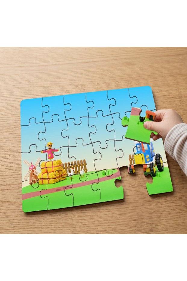 24 Piece Wooden Children's Puzzle with Cute Farmhouse Design Mpk0014