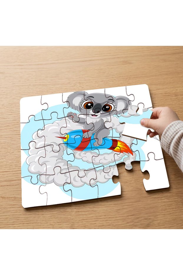 24 Piece Wooden Children's Puzzle with Cute Koala Design on a Rocket Mpk0143