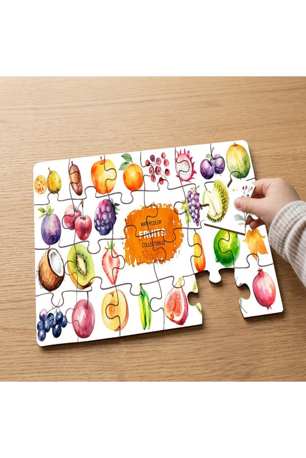24 Piece Wooden Children's Puzzle with Various Fruits Concept Design Mpk1189