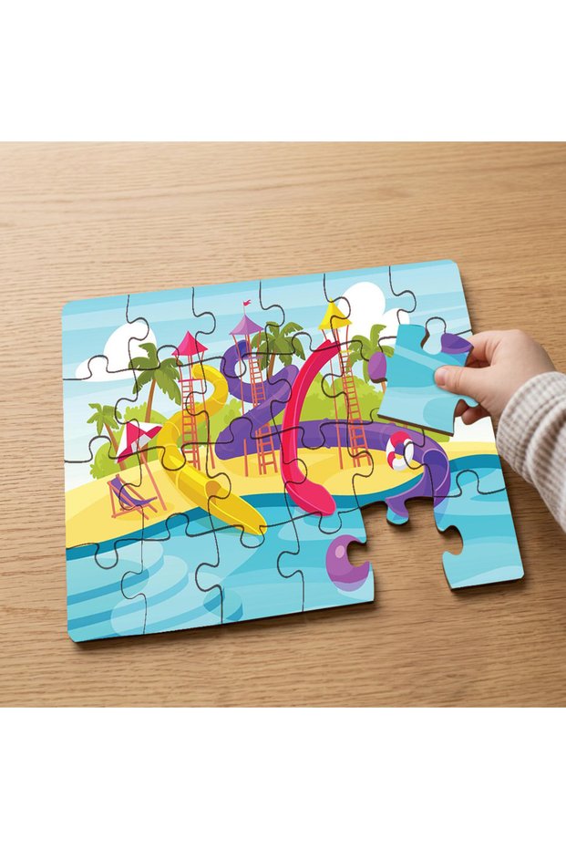 Amusement Park - 24 Piece Wooden Children's Puzzle with Pool Design Mpk1207