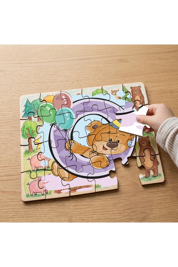 Let's Learn Numbers Designed 24 Piece Wooden Children's Puzzle Mpk0940