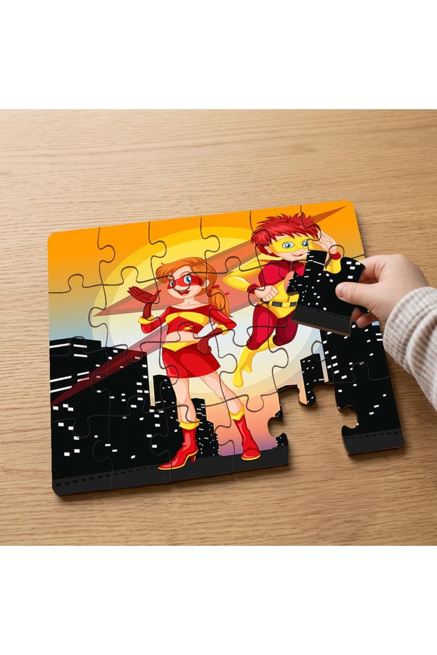 Superhero Kids Design 24 Piece Wooden Children's Puzzle Mpk1162