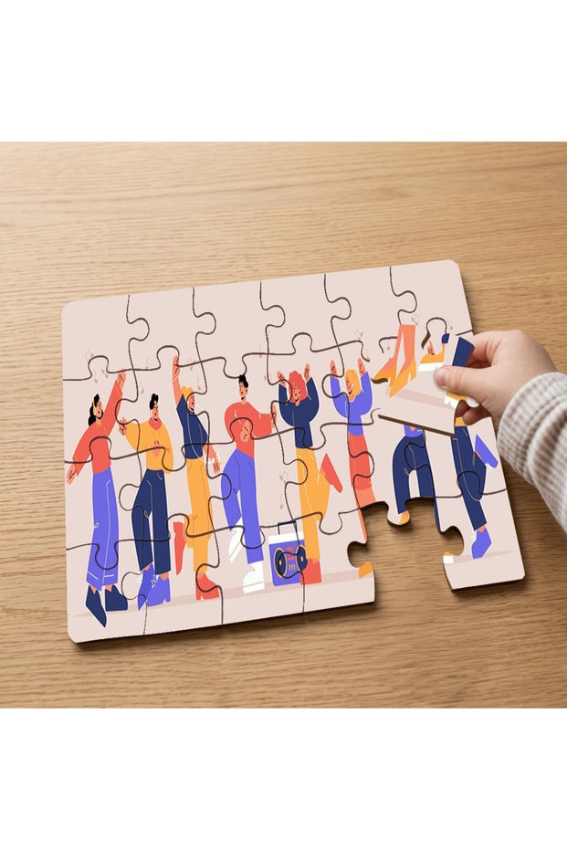 24 Piece Wooden Children's Puzzle with Dancing Friends Design Mpk0738