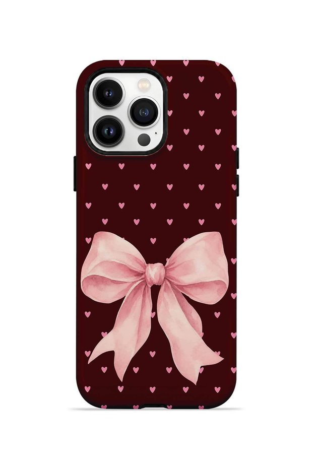 iPhone 14 Pro Max Vorian Double Layer Blush Heart Bow Case