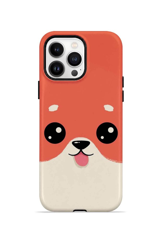 iPhone 14 Pro Max Vorian Double Layer Peach Dog Case
