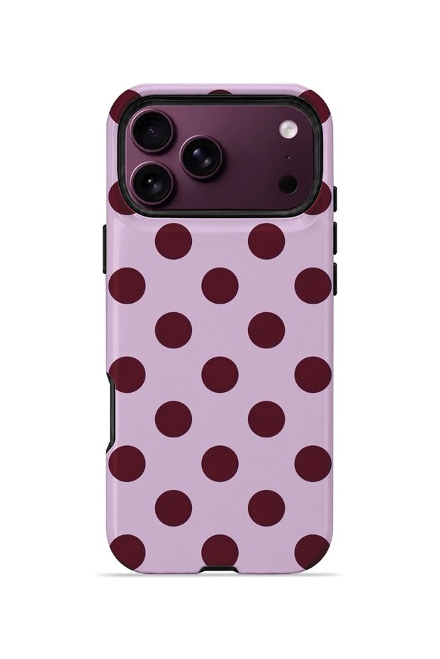 iPhone 18 Pro Max Vorian Magsafe Double Layer Lilac Burgundy Polka Dot Case