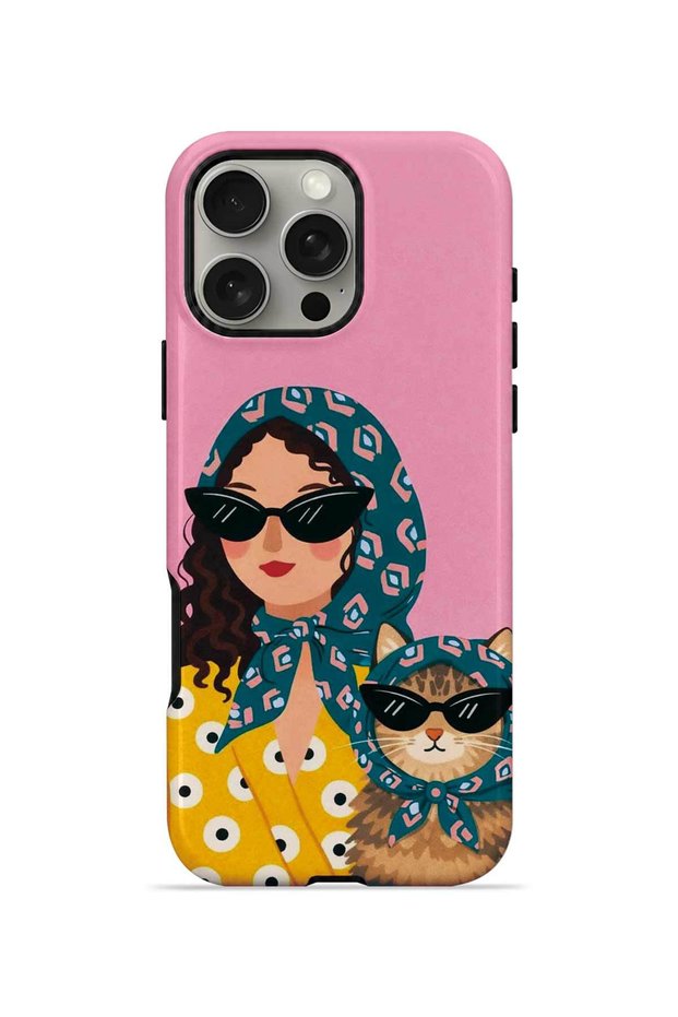 iPhone 16 Pro Vorian Magsafe Double Layer Bohemian Cat Case