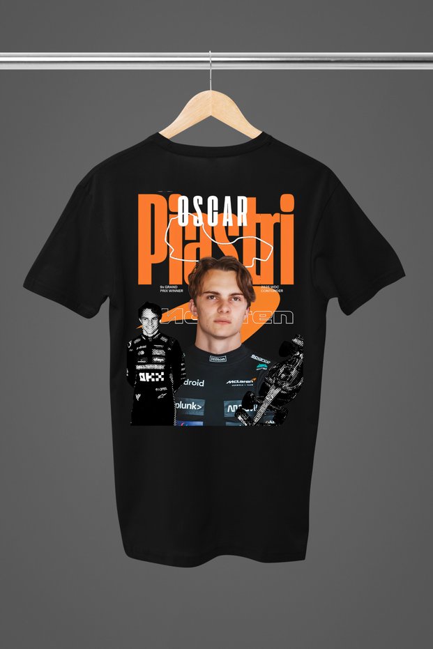 Oscar Piastri New Season Printed Cotton Short Sleeve Regular Fit F1 T-Shirt
