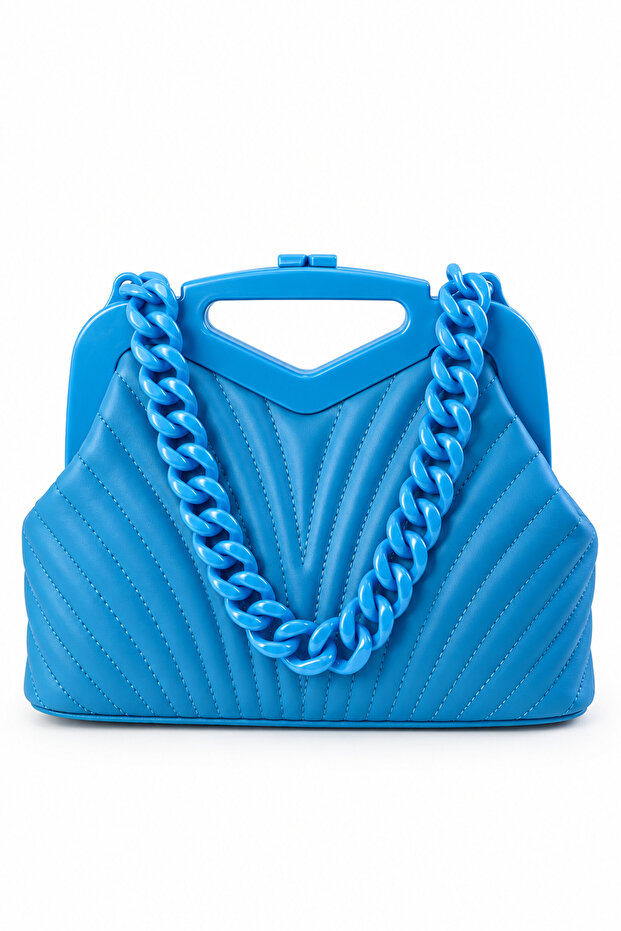 Retro Women's Scholarship Hand and Shoulder Bag-Blue