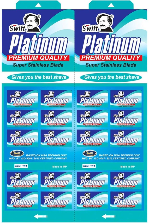 Platinum Super Stainless Premium Quality Blade 5's Card - 100 Blades