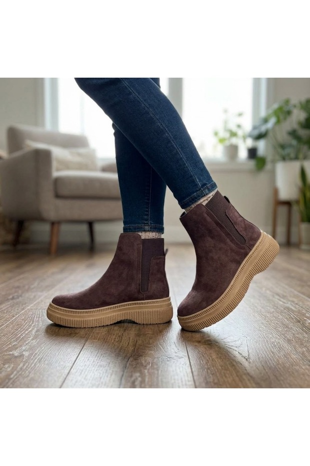 Women's Thick Sole Elastic Back Strap Casual Boots