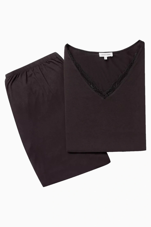 V-Neck Lace Detailed Women's Pajama Set