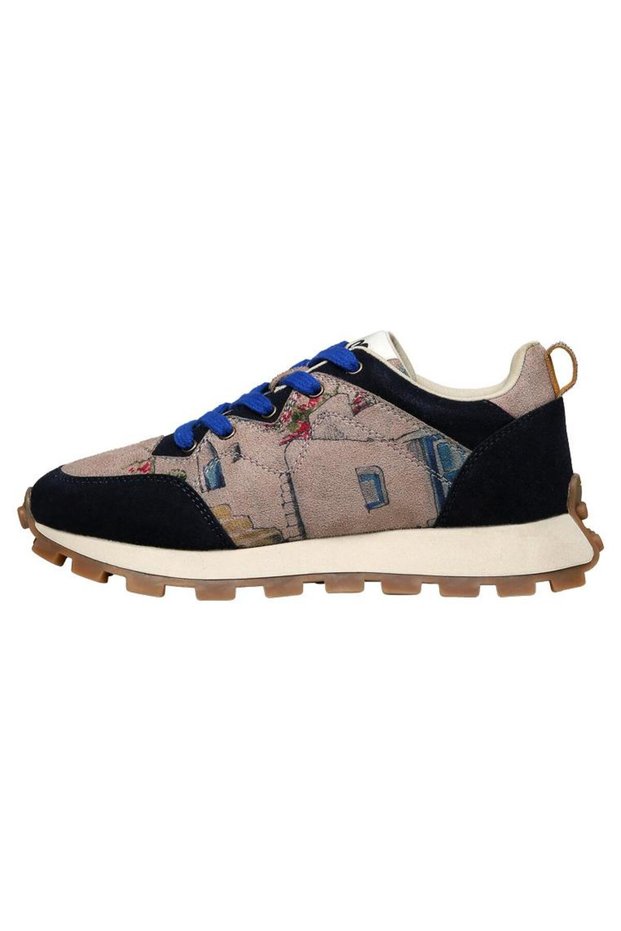 Women's Vegan Leather Cream Sneakers - Paperflower Design