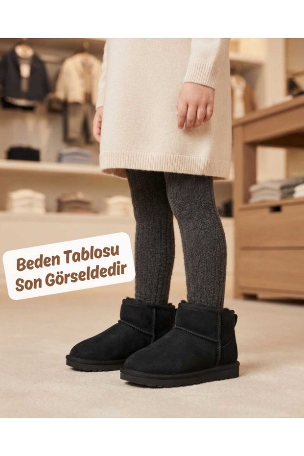 Daily School Nursery Girls Boys Baby Kids Suede Look Velcro Inside Wool Warm Winter Mini Boots