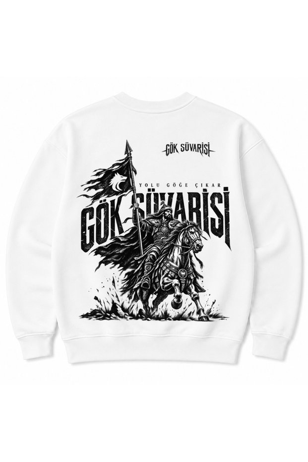 Sky Horseman, Guardian of the Steppe, Horse Warrior Design Sweatshirt