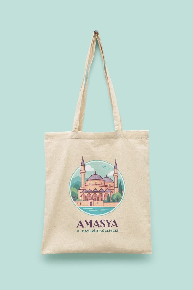 Ii. Bayezid Complex - Amasya Turkey Series Tote Bag Printed Cloth Bag