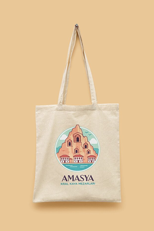 King Rich's Tombs - Amasya Turkey Series Tote Bag Printed Cloth Bag