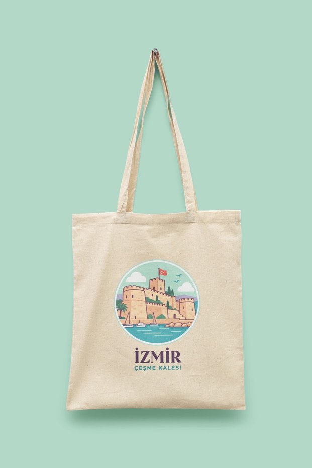 Çeşme Kalesi - Izmir Turkey Series Tote Bag Printed Cloth Bag