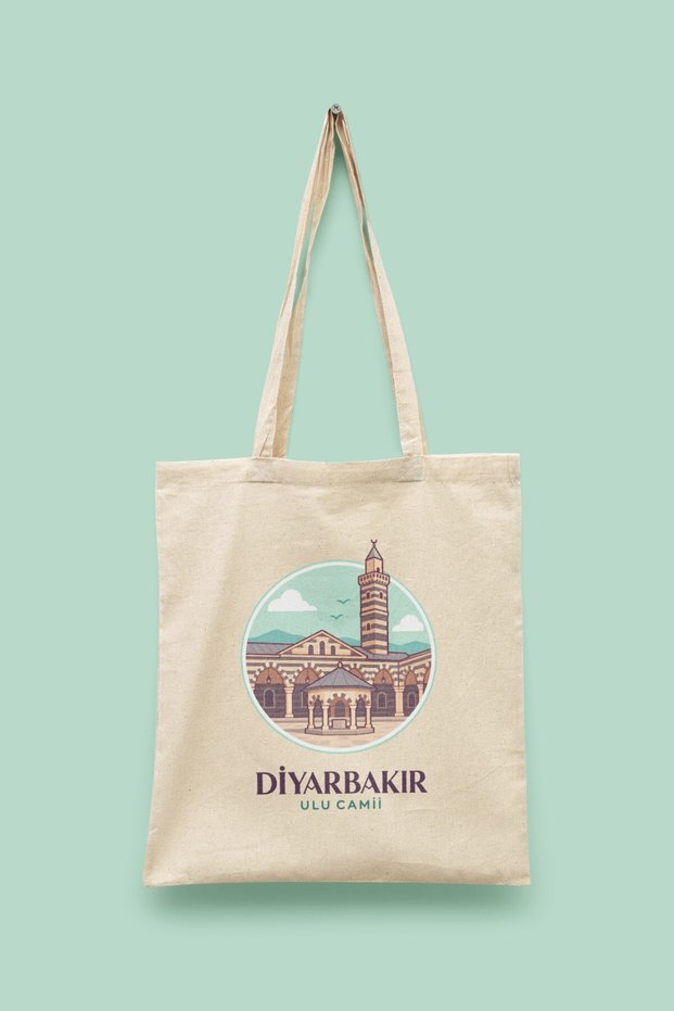Ulu Camii - Diyarbakır Turkey Series Tote Bag Printed Cloth Bag
