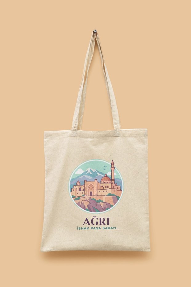 İshak Paşa Sarayı - Ağrı Türkiye Series Tote Bag Printed Cloth Bag