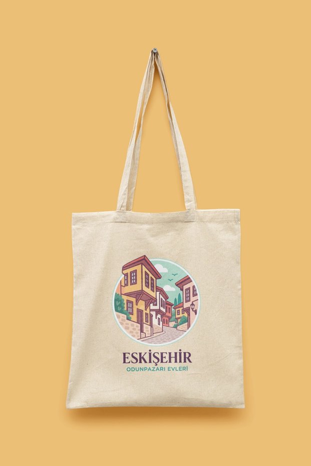Odunpazarı Evleri - Eskişehir Turkey Series Tote Bag Printed Cloth Bag
