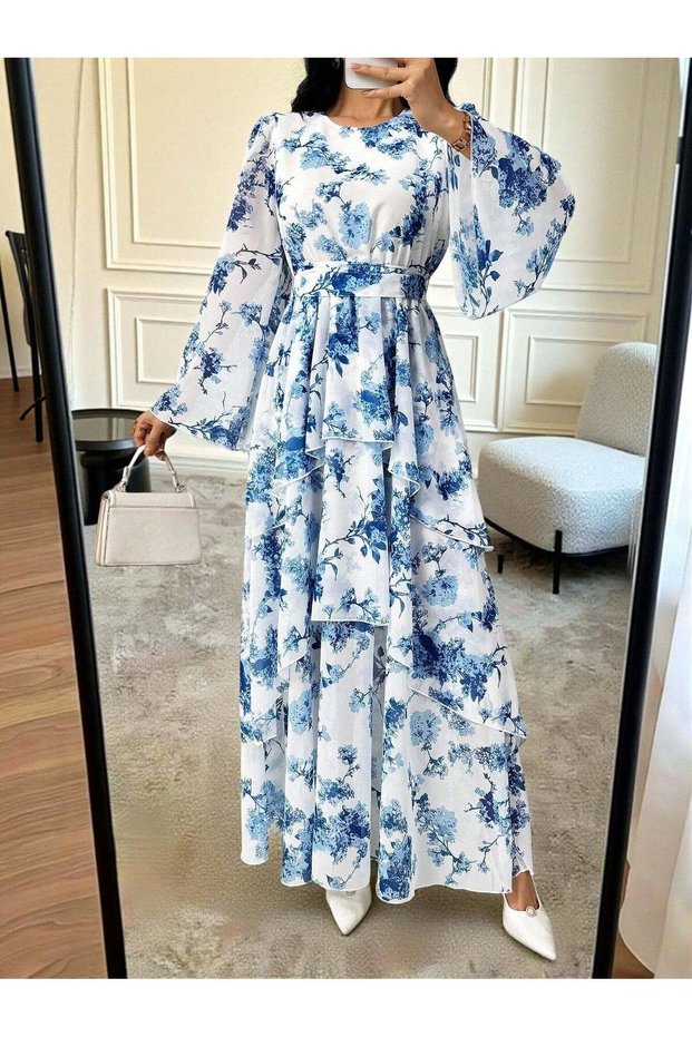 Rochie maxi, mix culori