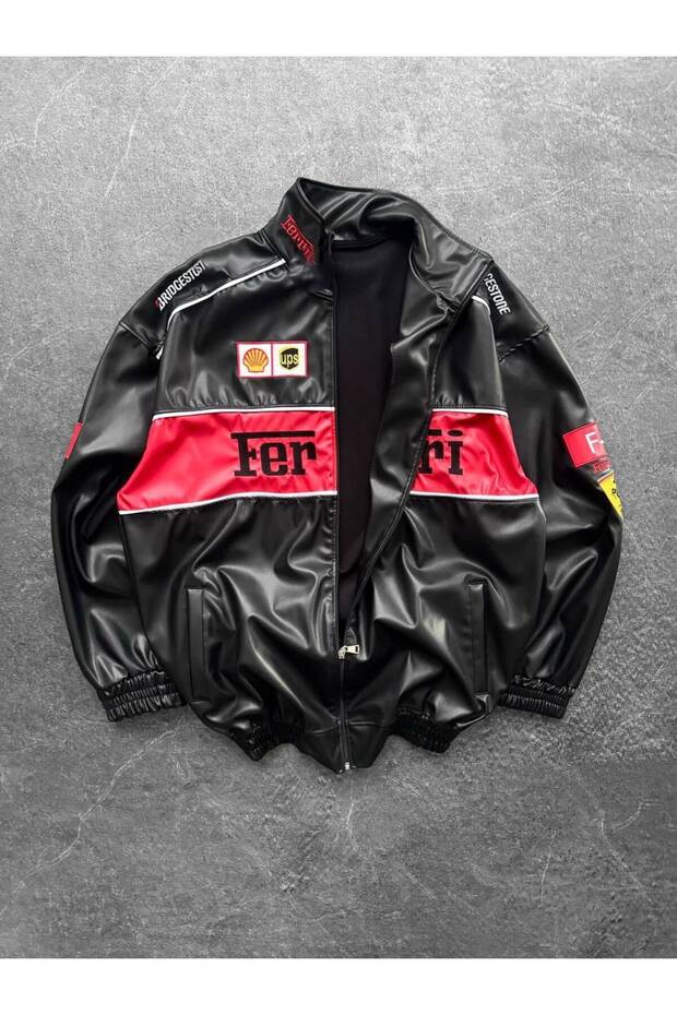 Bomber Jacket with Embroidery and Texture, Oversized, Unisex