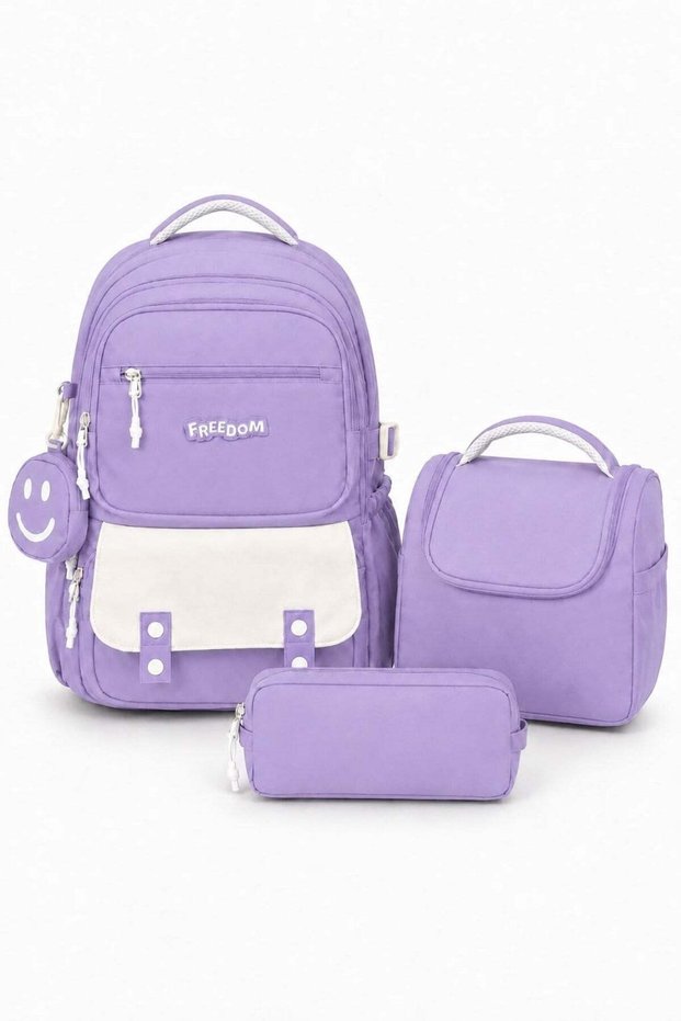 Mojo girls' elementary - middle school waterproof school bag 4-piece set lilac