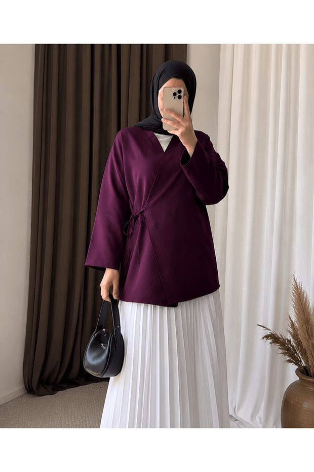 كيمونو برباط جانبي - 5790 - بنفسجي