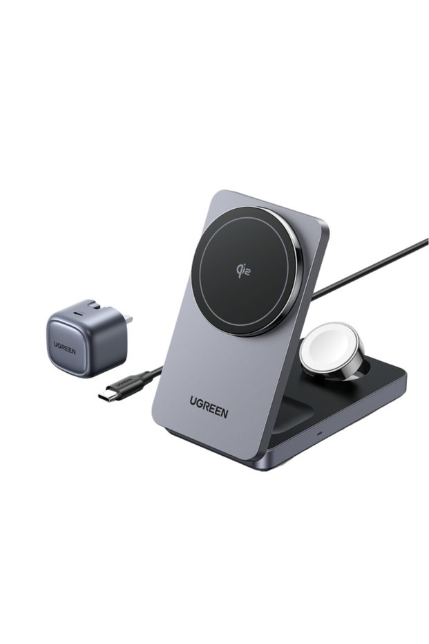 3-in-1 Magnetic wireless fast charger 25W Gray