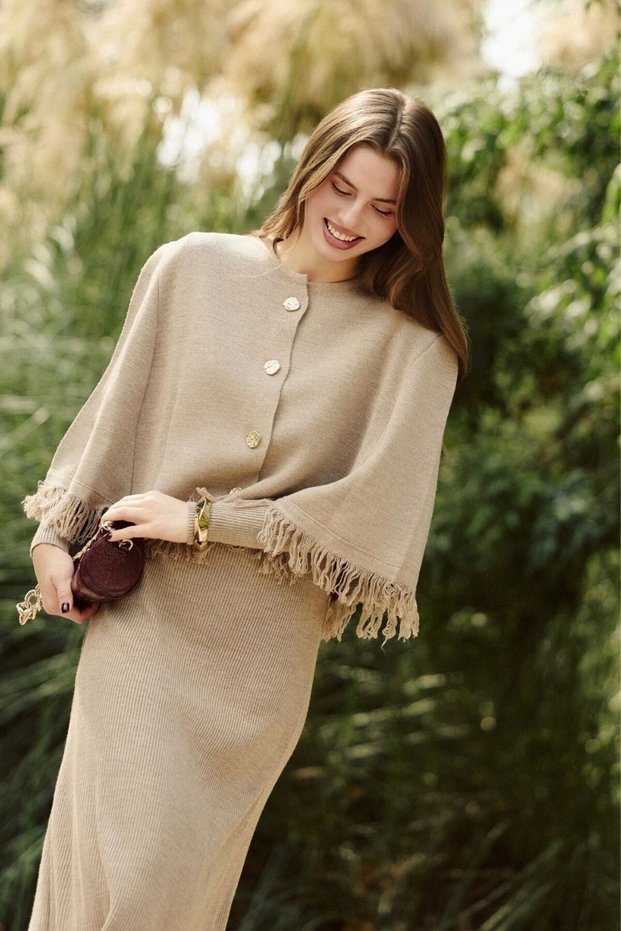 Salda Cape Dress Mink