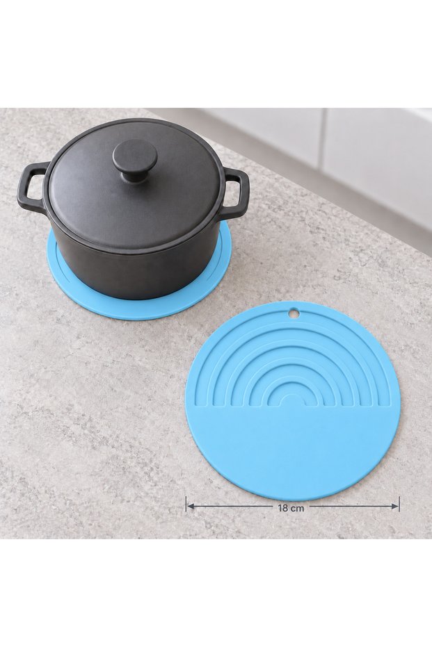 Rainbow Rainbow 100% Silicone Trivet 18 cm Mineral Blue