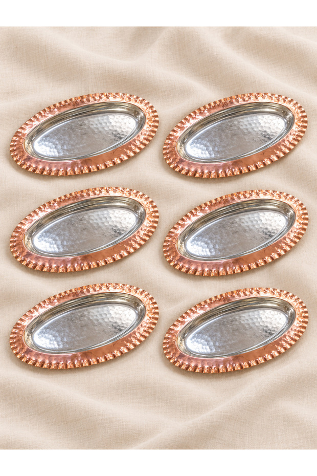 Oval Copper Snack Bowl 17 cm Set of 6