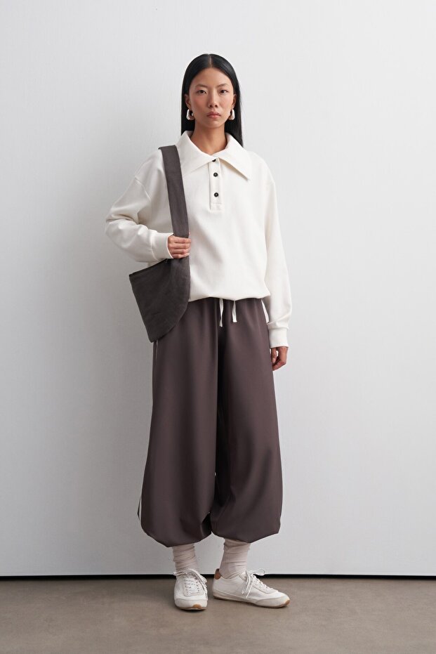 Adjustable Segmented Technical Trousers Brown