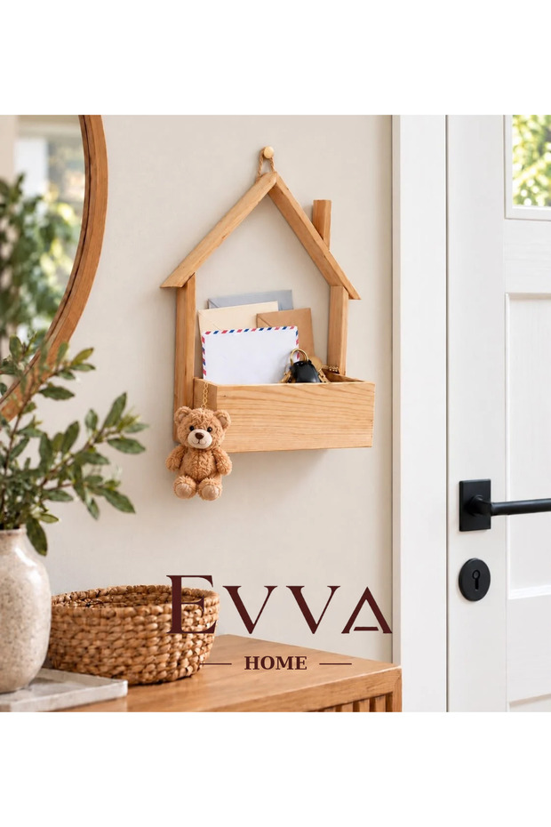🏡 Ahşap Ev Model Raf / Organizer
