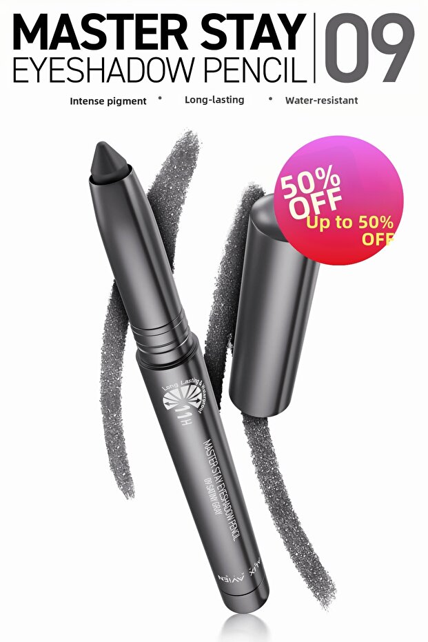 Waterproof 11 Hour Lasting Intense Pigmented Creamy Eye Pencil Shadow - Master Stay 09 Satiny Gray