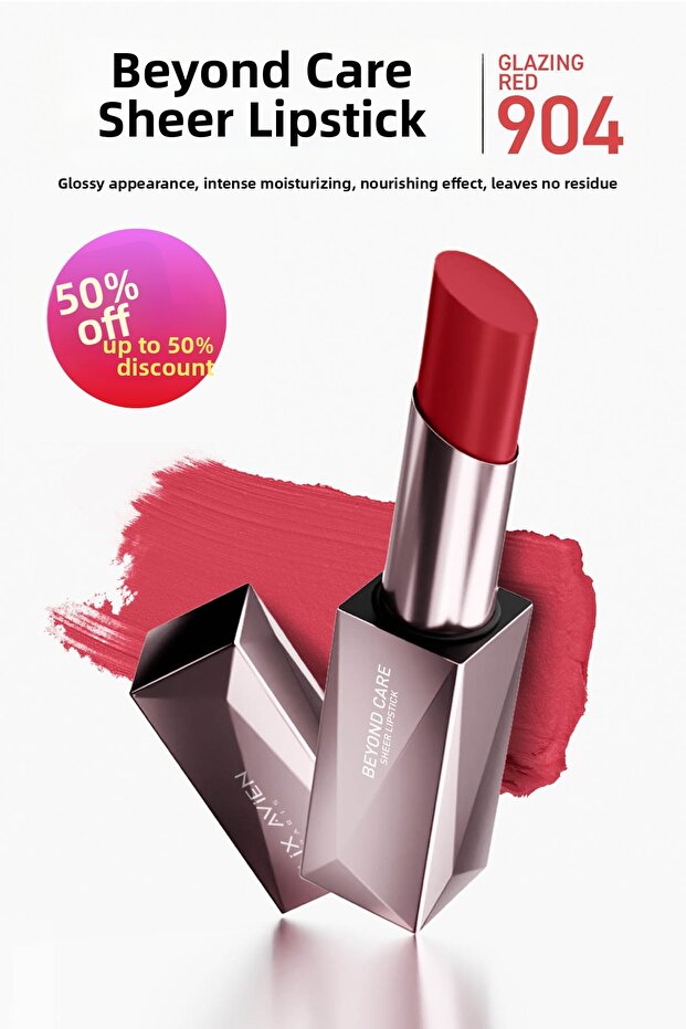 Beyond Care Sheer Lipstick 904 - Glazing Red - Intense Moisturizing Nourishing Effect - Glossy Lipstick