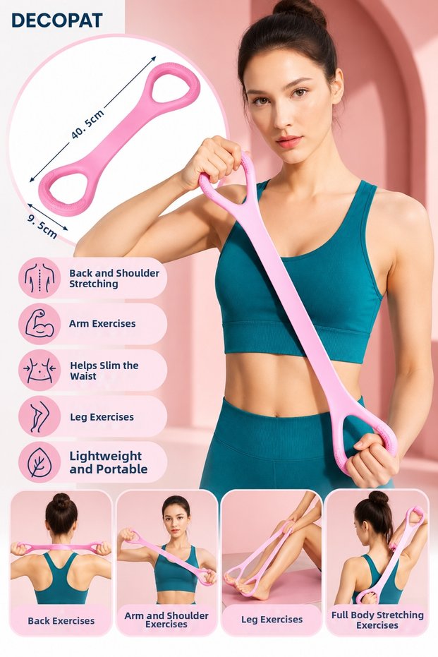 Luxury Pilates Stretching Device – Multi-Purpose Body Stretching and Flexibility Exercise Tool – Pink