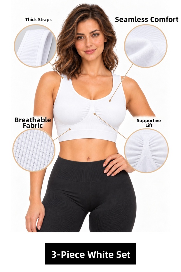 Women's White Thick Strap Gathering Seamless Bustier Without Pads 1085