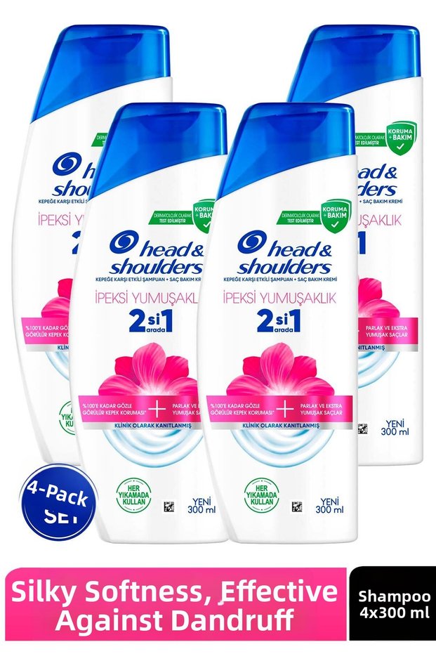 Silky Softness 2-in-1 Anti-Dandruff Shampoo 300 ml X 4 Pcs