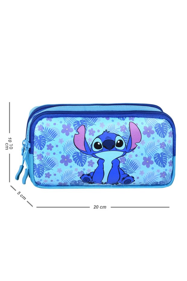 Leather Printed Two-Compartment Patterned Pencil Bag Pen Holder.