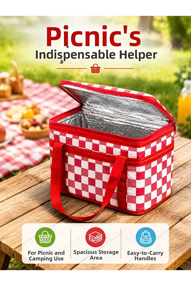 25 Liter Large Volume Thermos Bag Durable Zippered Heat Preservation Carrying Bag
