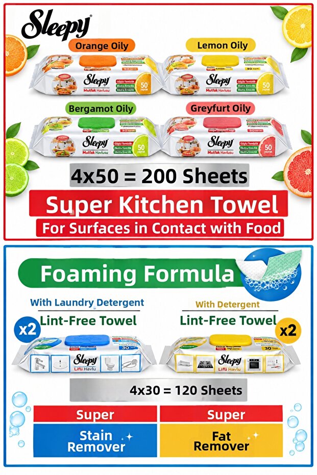 Super Kitchen Towel & Fiber Towel Set – 320 Sheets