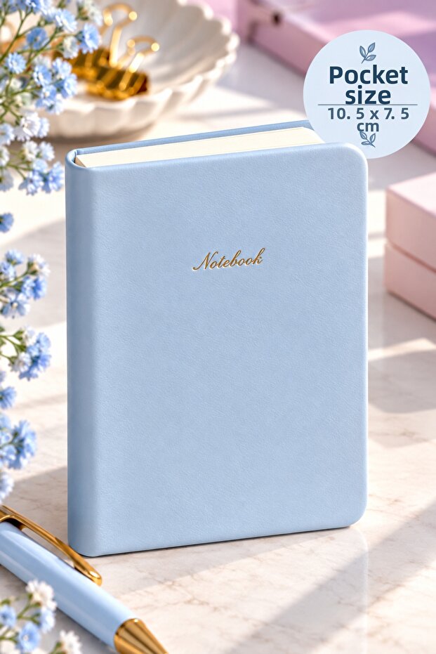 Pocket Size Notebook 10.5 X 7.5 cm Lined Mini Notebook 80 Sheets 80 Gr Blue