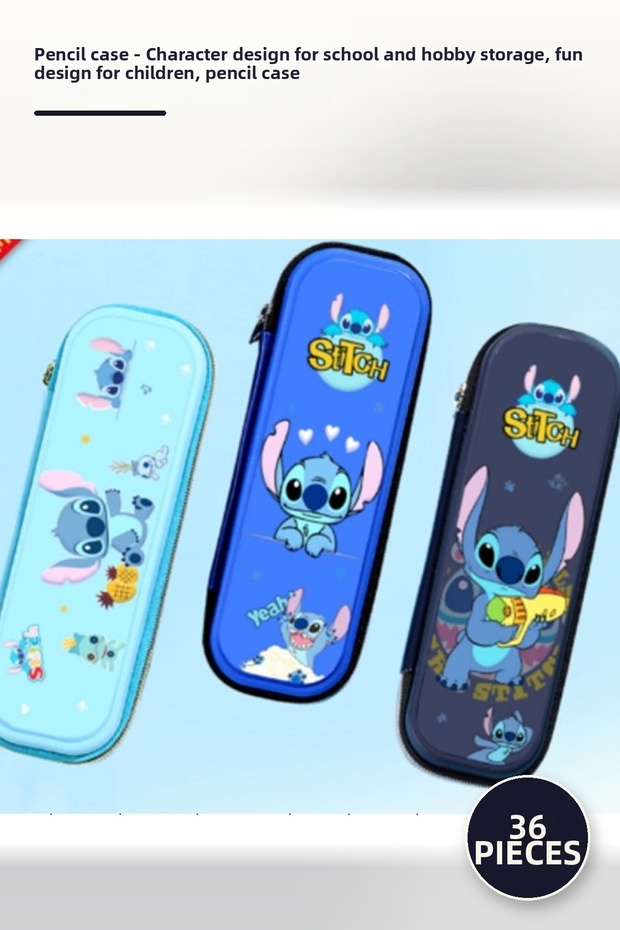 36-Piece Pencil Case – Character Patterned Storage for School and Hobby Use, Fun Design for Kids, Pencil Case